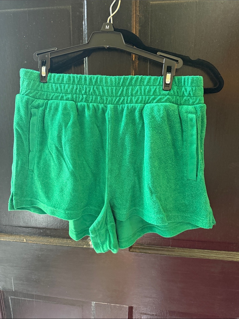 aerie Green Terry Cloth Athletic Lounge Shorts